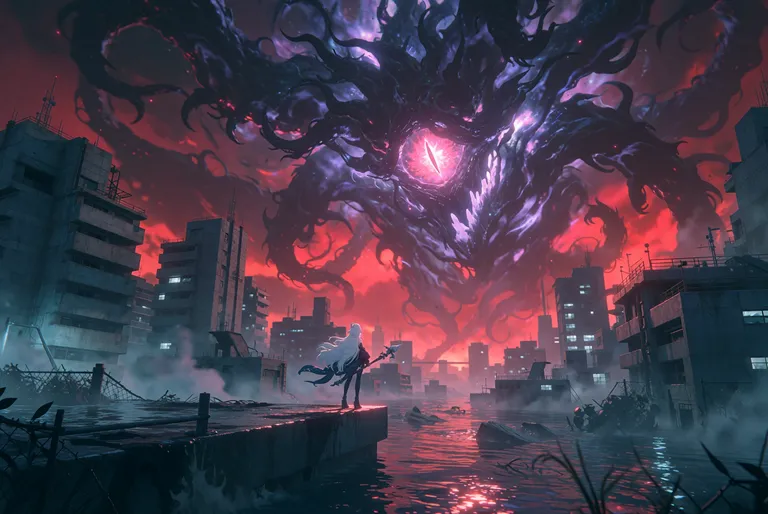 zidiusArt, --preview，wdlc48, Ani2rel, wdljql, A cinematic dark fantasy anime illustration of a lone white-haired girl… — by 天才美少女, made with ComfyUI