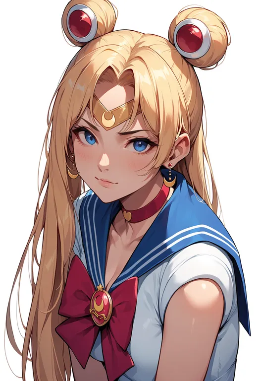masterpiece, best quality, score_7, safe, diana (sailor moon), solo, upper body, simple background — by k3scat, made with ComfyUI