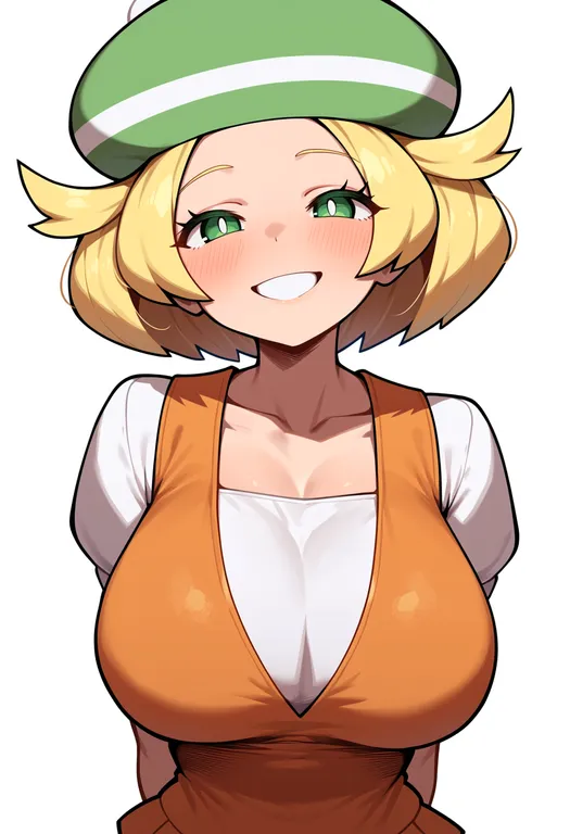 masterpiece, best quality, score_7, safe, bianca (pokemon), pokemon, solo, upper body, simple background — by k3scat, made with ComfyUI