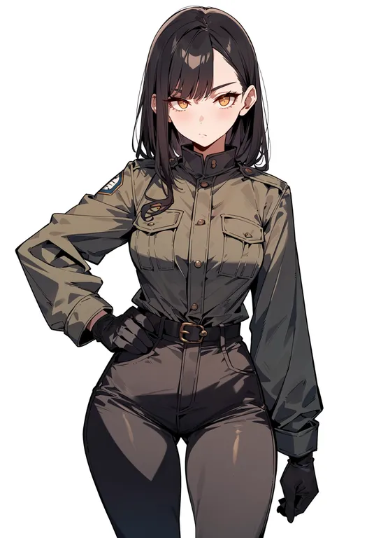 masterpiece, best quality, score_7, safe, youjo senki, solo, simple background — by k3scat, made with ComfyUI