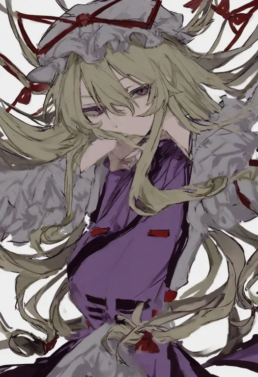 masterpiece, best quality, general, yakumo yukari, touhou, solo, upper body, simple background — by k3scat, made with ComfyUI