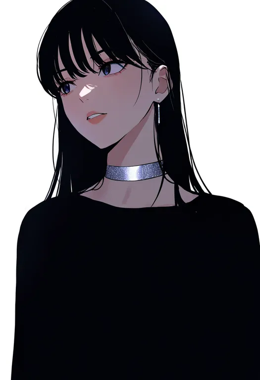 masterpiece, best quality, newest, absurdres, highres, safe, silver_choker, 1girl, solo, upper_body, simple_background — by k3scat, made with ComfyUI