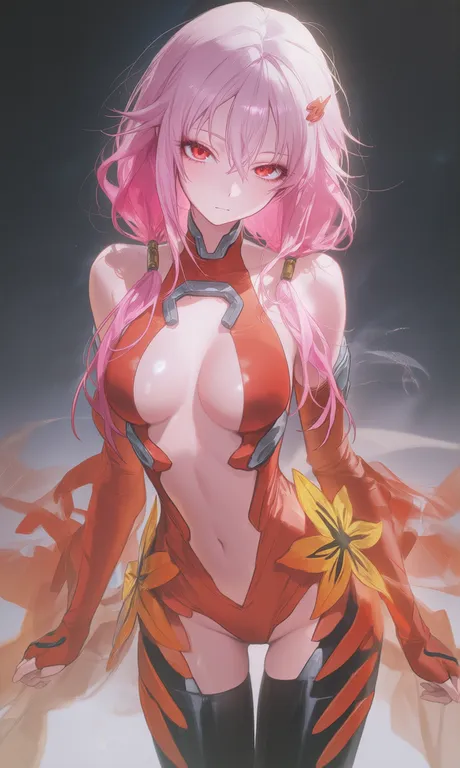 yuzuriha inori, yuzuriha inori(guilty crown), guilty crown, 1girl, red eyes, pink hair, long hair, twintails, hairclip… — by 十六夜 攸, made with ComfyUI