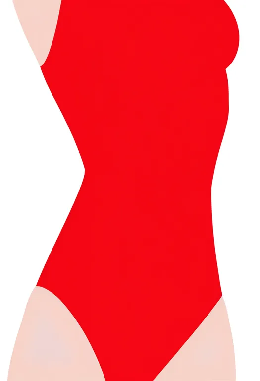 masterpiece, best quality, newest, absurdres, highres, safe, red_one-piece_swimsuit, 1girl, solo, simple_background — by k3scat, made with ComfyUI