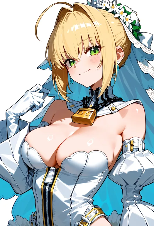 masterpiece, best quality, score_7, safe, nero claudius (bride) (second ascension) (fate), solo, upper body… — by k3scat, made with ComfyUI