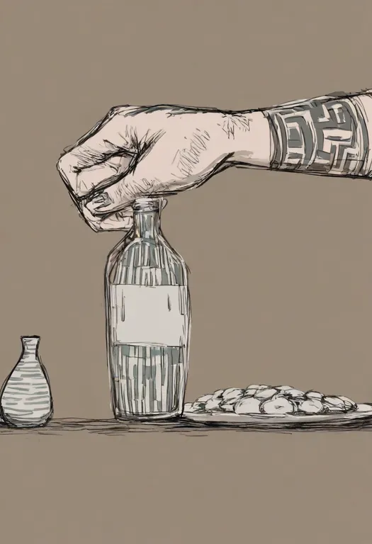 masterpiece, best quality, general, sake bottle, 1girl, solo, simple background — by k3scat, made with ComfyUI