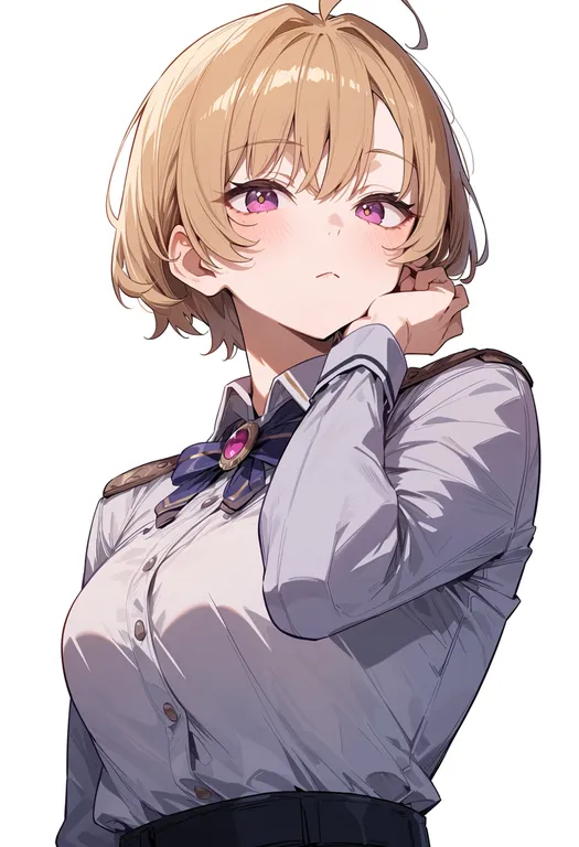 masterpiece, best quality, score_7, safe, ishida yamato, solo, upper body, simple background — by k3scat, made with ComfyUI