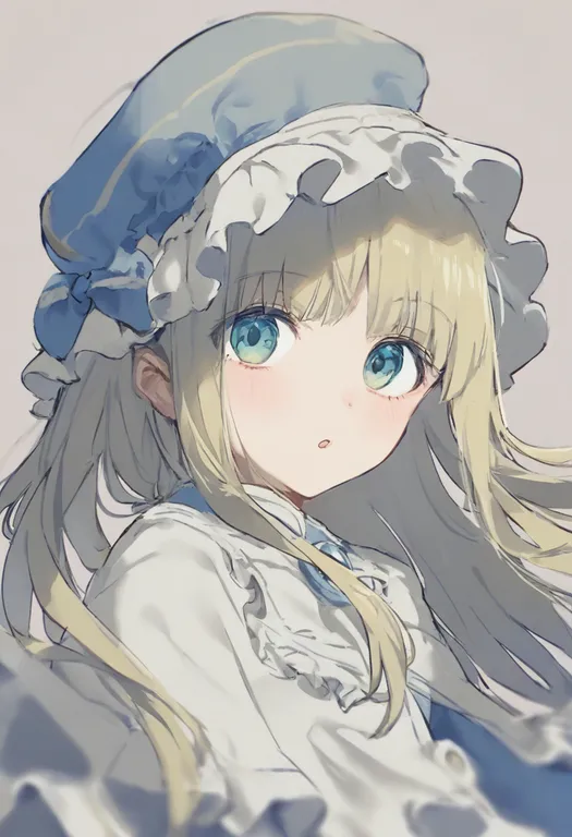 masterpiece, best quality, general, cloche hat, 1girl, solo, upper body, simple background — by k3scat, made with ComfyUI