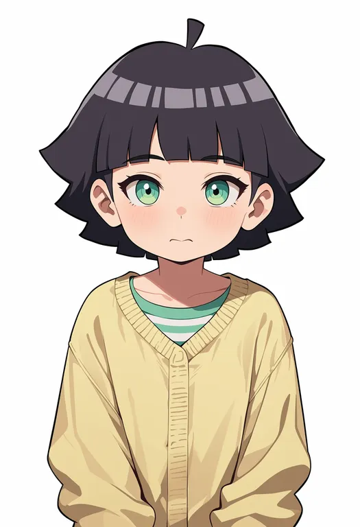 masterpiece, best quality, score_7, safe, uzumaki himawari, solo, upper body, simple background — by k3scat, made with ComfyUI