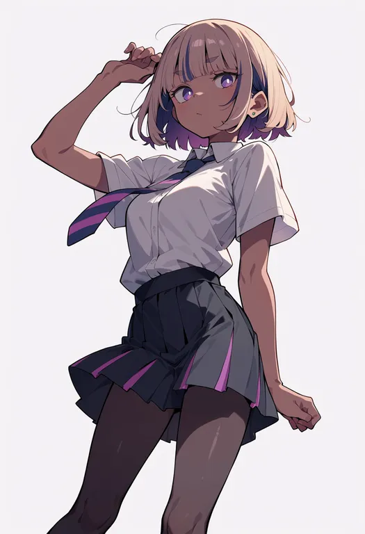 masterpiece, best quality, score_7, safe, zutto mayonaka de ii no ni, solo, simple background — by k3scat, made with ComfyUI