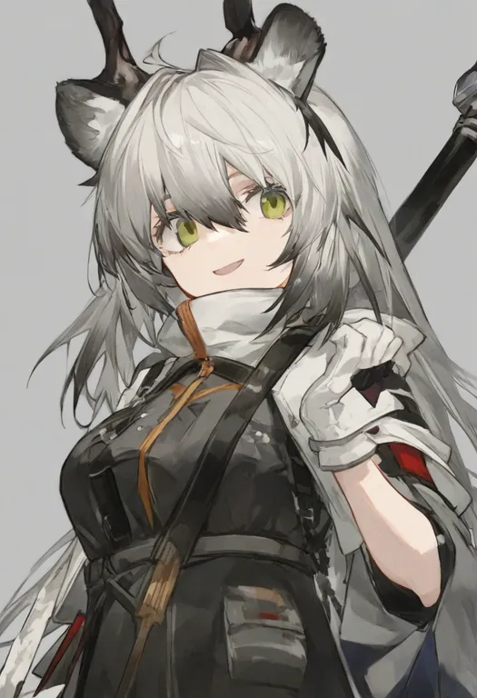 masterpiece, best quality, general, chen qianyu (arknights), arknights, solo, upper body, simple background — by k3scat, made with ComfyUI