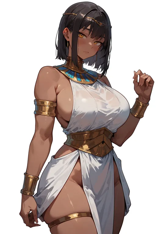 masterpiece, best quality, score_7, safe, ancient greek clothes, 1girl, solo, simple background — by k3scat, made with ComfyUI