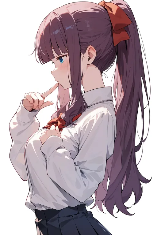 masterpiece, best quality, score_7, safe, takimoto hifumi, solo, upper body, simple background — by k3scat, made with ComfyUI
