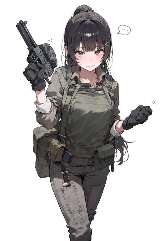 masterpiece, best quality, score_7, safe, machinery, 1girl, solo, simple background — by k3scat, made with ComfyUI