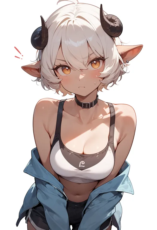 masterpiece, best quality, score_7, safe, lamb (league), solo, upper body, simple background — by k3scat, made with ComfyUI
