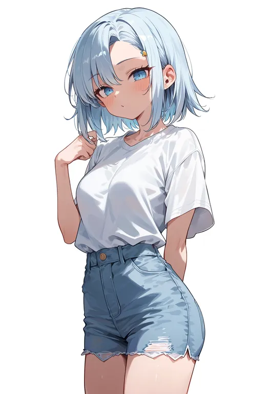 masterpiece, best quality, score_7, safe, boku wa tomodachi ga sukunai, solo, simple background — by k3scat, made with ComfyUI