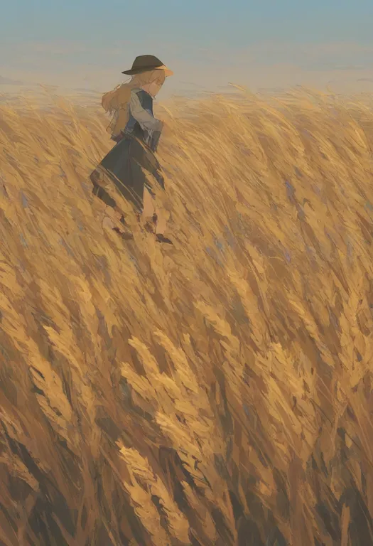 masterpiece, best quality, general, wheat field, 1girl, solo — by k3scat, made with ComfyUI