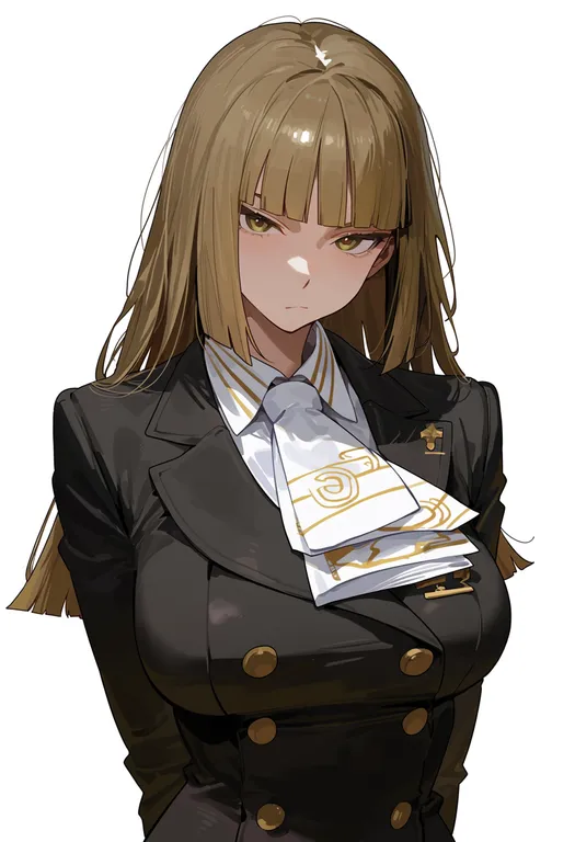 masterpiece, best quality, score_7, safe, ushiromiya rosa, solo, upper body, simple background — by k3scat, made with ComfyUI