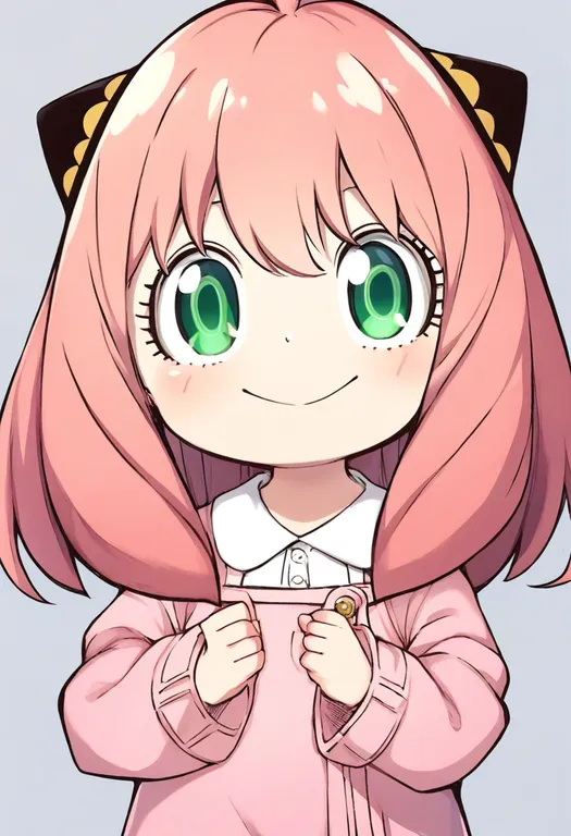 masterpiece, best quality, general, anya (spy x family), spy x family, solo, upper body, simple background — by k3scat, made with ComfyUI