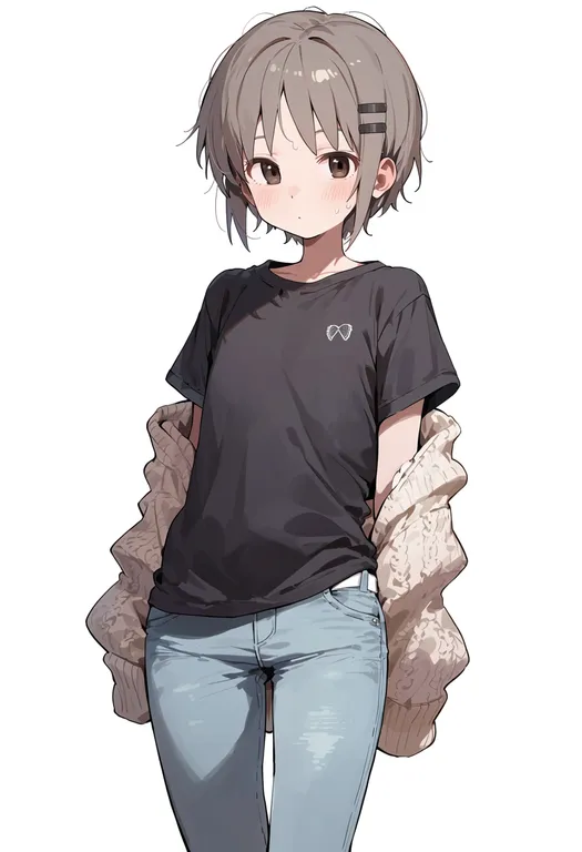 masterpiece, best quality, score_7, safe, yama no susume, solo, simple background — by k3scat, made with ComfyUI