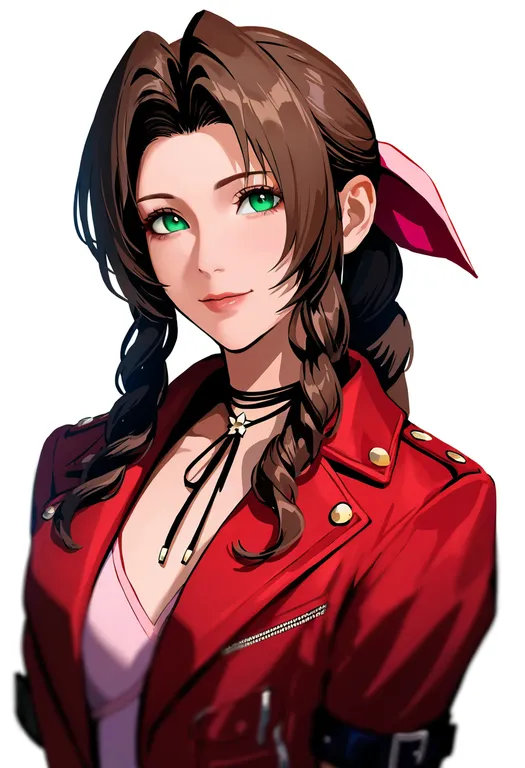 masterpiece, best quality, newest, absurdres, highres, safe, aerith_gainsborough, final_fantasy_vii, solo, upper_body… — by k3scat, made with ComfyUI