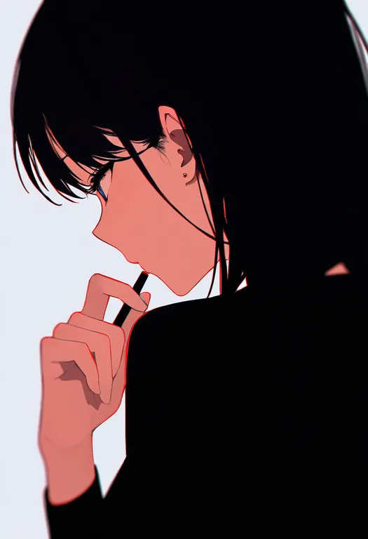 masterpiece, best quality, newest, absurdres, highres, safe, pensive, 1girl, solo, portrait, simple_background — by k3scat, made with ComfyUI