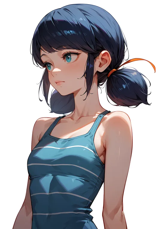 masterpiece, best quality, score_7, safe, marinette dupain-cheng, solo, upper body, simple background — by k3scat, made with ComfyUI