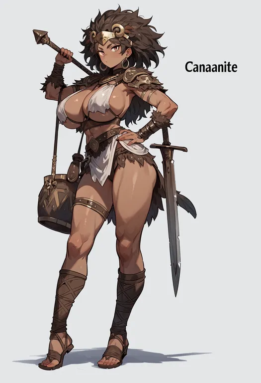 masterpiece, best quality, score_7, safe, canaanite mythology, solo, simple background — by k3scat, made with ComfyUI