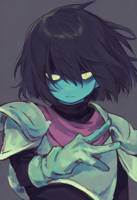 masterpiece, best quality, general, kris (deltarune), deltarune, solo, upper body, simple background — by k3scat, made with ComfyUI