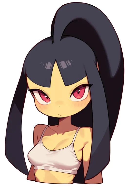 masterpiece, best quality, score_7, safe, mawile, solo, upper body, simple background — by k3scat, made with ComfyUI