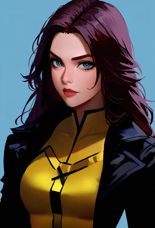 masterpiece, best quality, newest, absurdres, highres, safe, rogue_(x-men), x-men, solo, upper_body, simple_background — by k3scat, made with ComfyUI