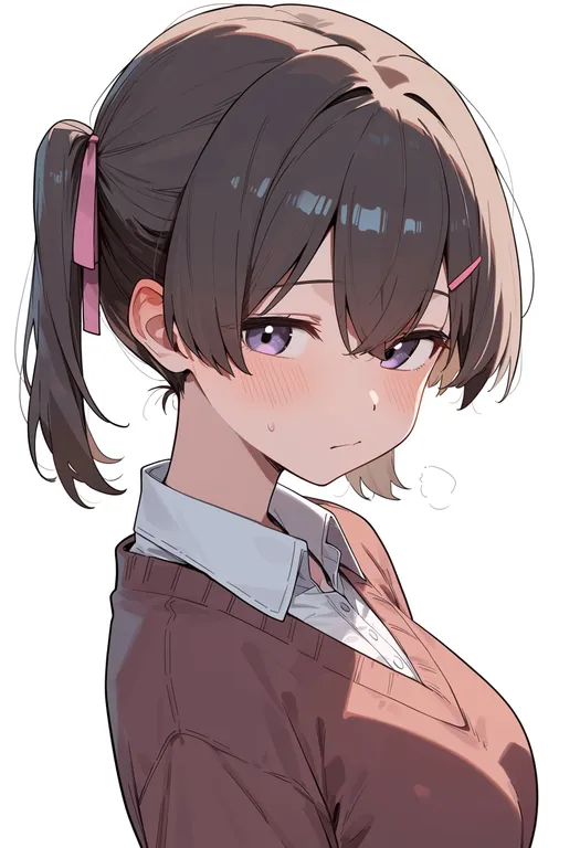 masterpiece, best quality, score_7, safe, nagomi yui, solo, upper body, simple background — by k3scat, made with ComfyUI