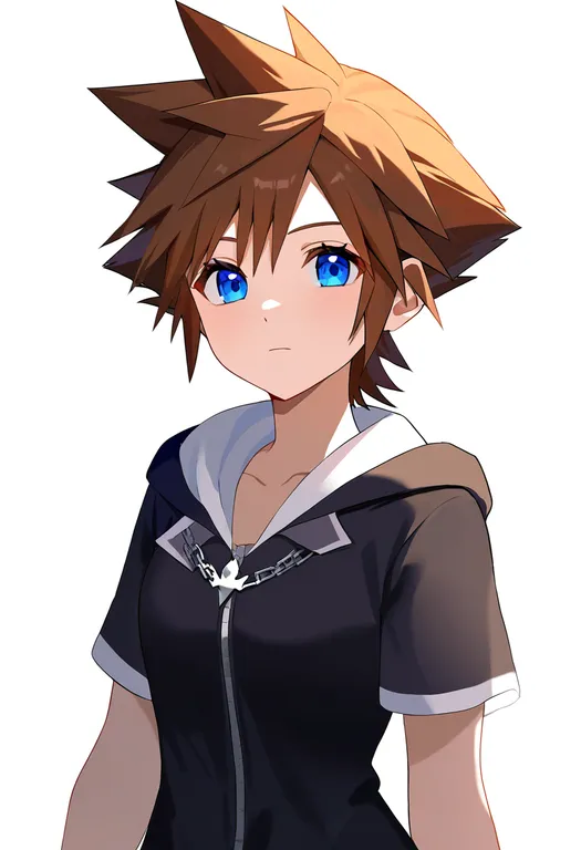 masterpiece, best quality, newest, absurdres, highres, safe, sora_(kingdom_hearts), kingdom_hearts, solo, upper_body… — by k3scat, made with ComfyUI