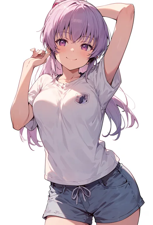 masterpiece, best quality, score_7, safe, yoake mae yori ruri iro na, solo, simple background — by k3scat, made with ComfyUI
