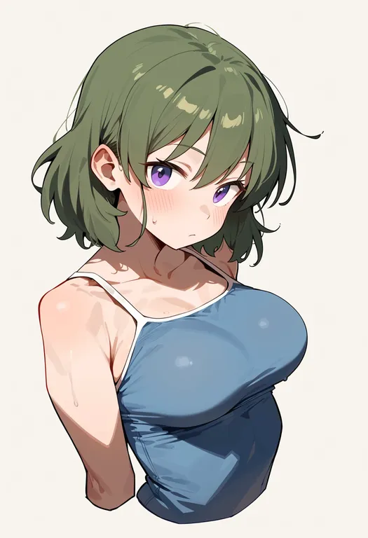 masterpiece, best quality, score_7, safe, nagayoshi subaru, solo, upper body, simple background — by k3scat, made with ComfyUI