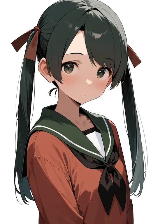 masterpiece, best quality, score_7, safe, mikuma (kancolle), solo, upper body, simple background — by k3scat, made with ComfyUI