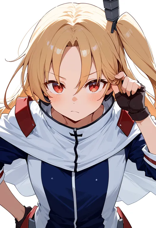 masterpiece, best quality, score_7, safe, cleveland (azur lane), azur lane, solo, upper body, simple background — by k3scat, made with ComfyUI