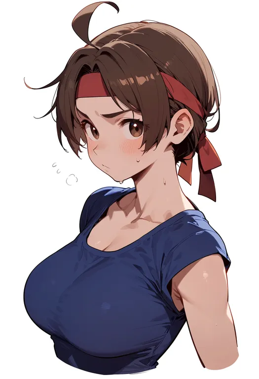 masterpiece, best quality, score_7, safe, yuri sakazaki, solo, upper body, simple background — by k3scat, made with ComfyUI