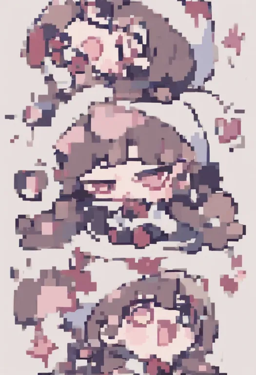 masterpiece, best quality, general, pixel heart, 1girl, solo, simple background — by k3scat, made with ComfyUI