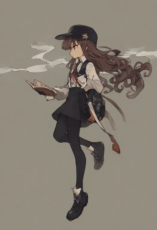 masterpiece, best quality, general, smoke, 1girl, solo, simple background — by k3scat, made with ComfyUI