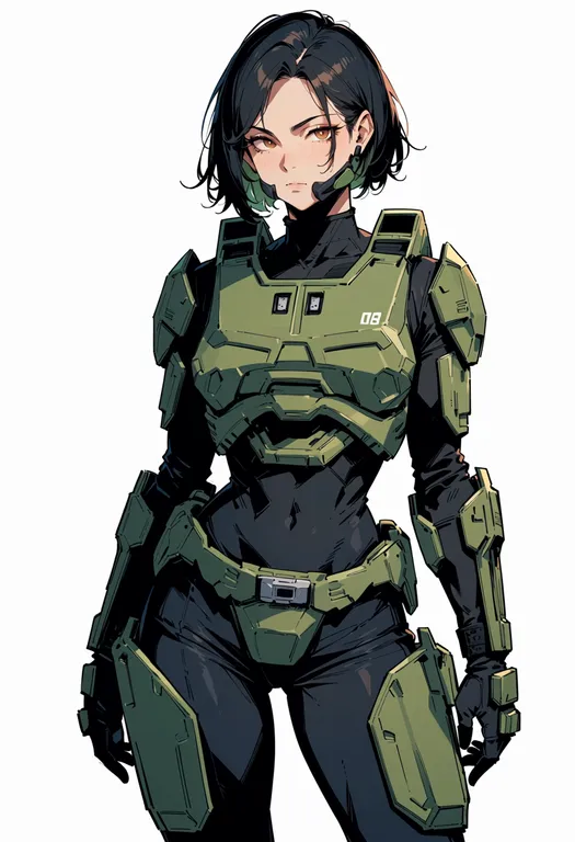masterpiece, best quality, score_7, safe, halo: combat evolved, solo, simple background — by k3scat, made with ComfyUI