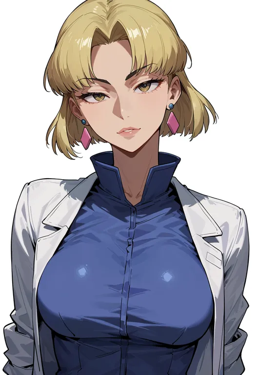masterpiece, best quality, score_7, safe, akagi ritsuko, solo, upper body, simple background — by k3scat, made with ComfyUI