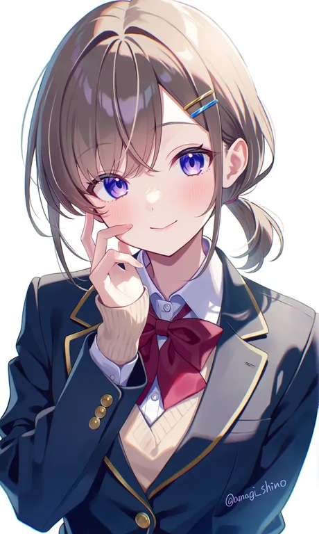 newest, safe, 1girl, @amagi_shino, (upper body:2), front view, looking at viewer, grey hair, brown hair, short hair, low — by 9919919, made with ComfyUI