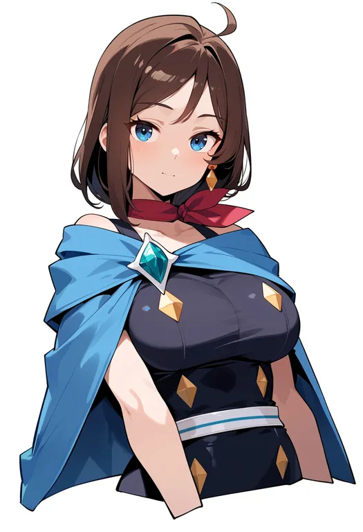 masterpiece, best quality, score_7, safe, trucy wright, solo, upper body, simple background — by k3scat, made with ComfyUI