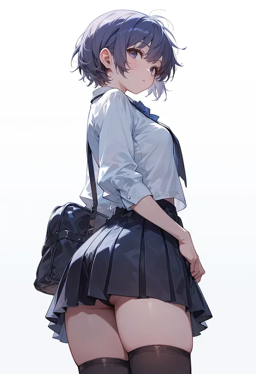 masterpiece, best quality, score_7, safe, ib (kouri), solo, simple background — by k3scat, made with ComfyUI