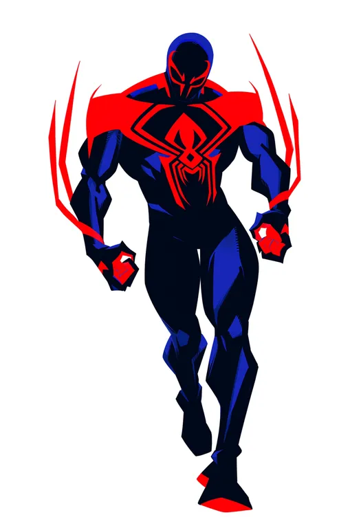 masterpiece, best quality, score_7, safe, spider-man: across the spider-verse, solo, simple background — by k3scat, made with ComfyUI