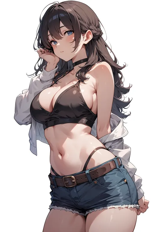 masterpiece, best quality, score_7, safe, ef (visual novel), solo, simple background — by k3scat, made with ComfyUI