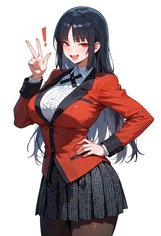 masterpiece, best quality, score_7, safe, kakegurui, solo, simple background — by k3scat, made with ComfyUI