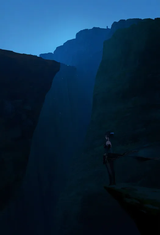 masterpiece, best quality, newest, absurdres, highres, safe, cliff, 1girl, solo — by k3scat, made with ComfyUI