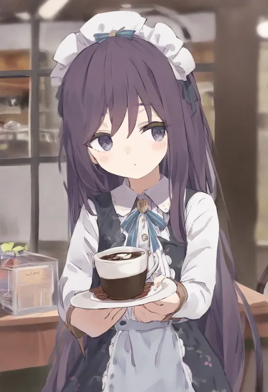 masterpiece, best quality, general, cafe, 1girl, solo, upper body, simple background — by k3scat, made with ComfyUI
